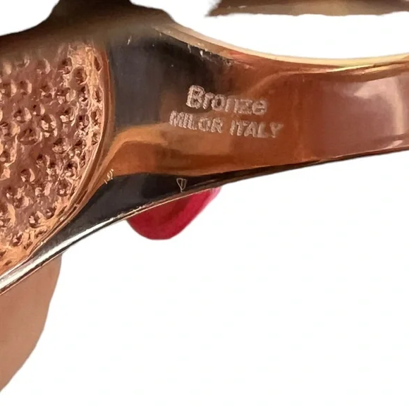 Bronze Milor Italy size 10 Rose Quartz ring - Picture 5 of 5